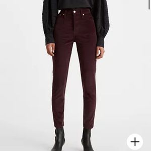 Levi’s Wedgie Skinny Plush Burgundy Corduroy Jeans Size 32 High Rise